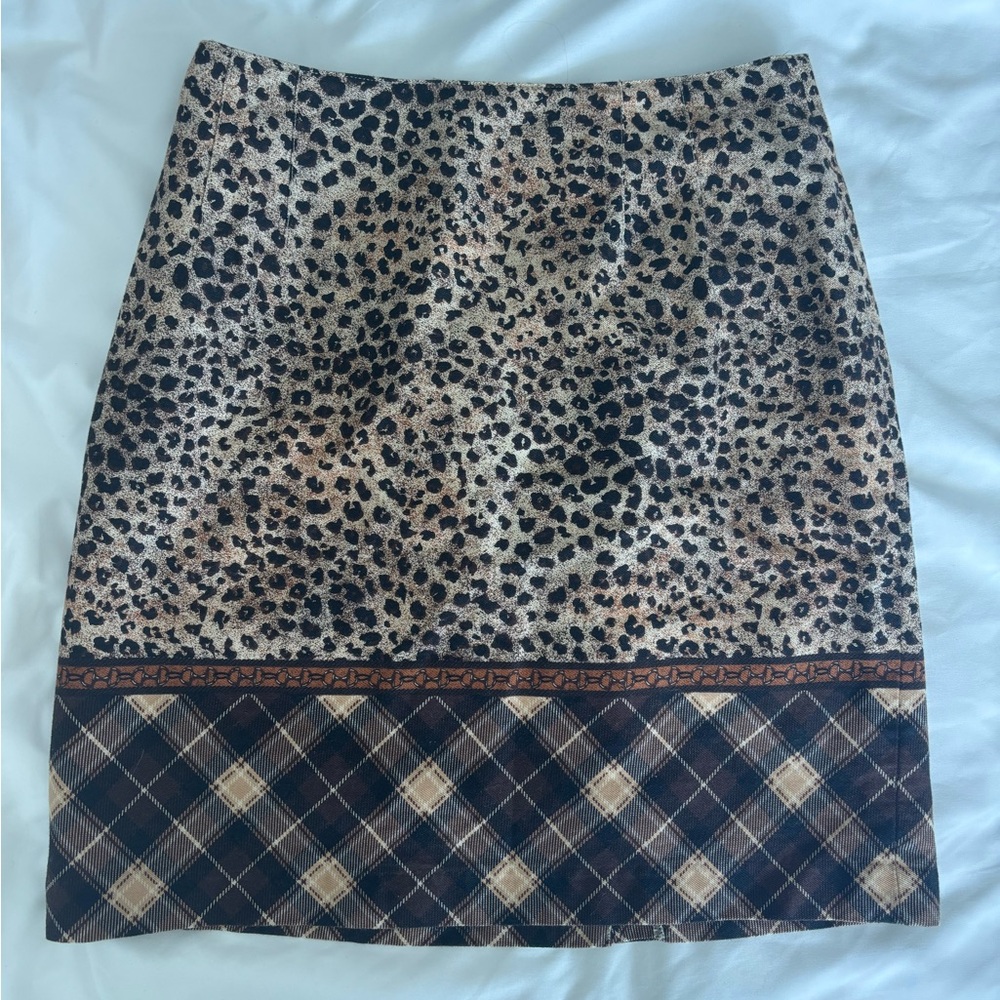 Vintage Talbots Leopard Print Mini Skirt